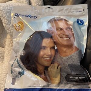 ResMed Mirage Quattro Full Face Mask Size LARGE 61203 Blue White NEW SEALED
